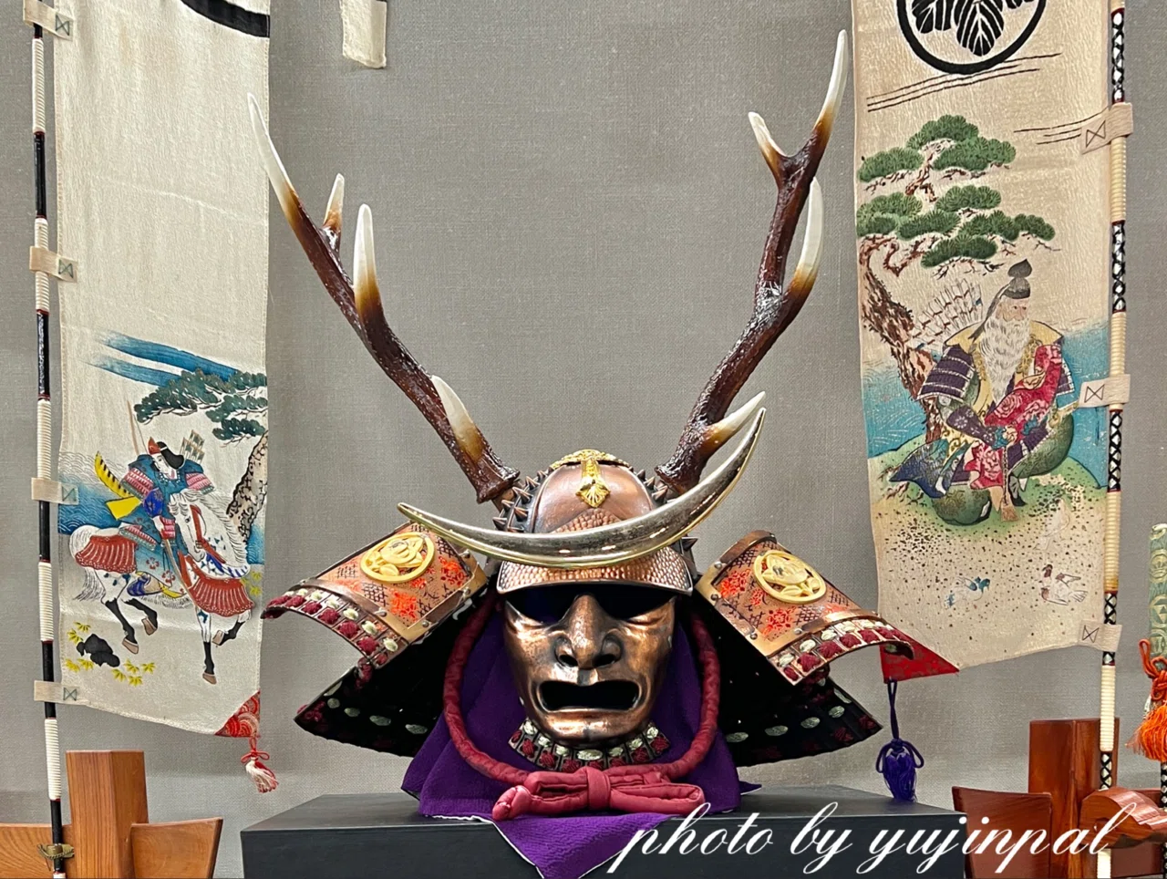 勇猛、、、 戦国武将 山中幸盛（鹿之助）の兜(モデル) 羽村市郷土博物館 Hamura City, Tokyo Let's do our ...