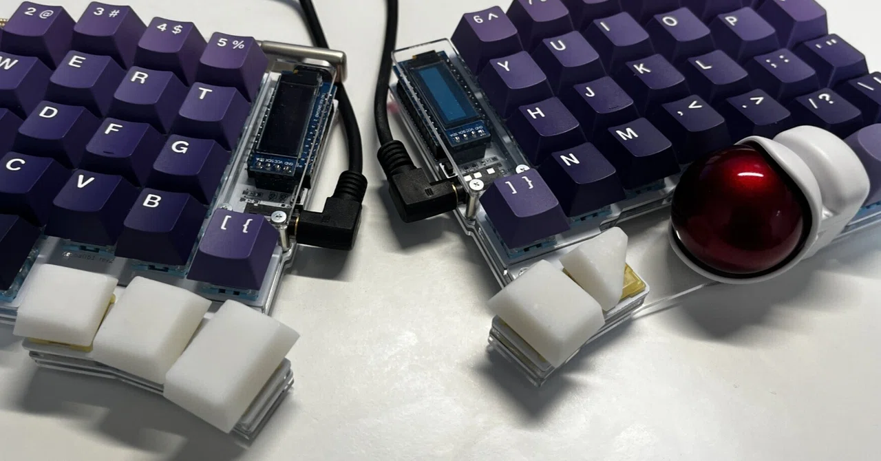 keyballの親指キーとコンベックスキーキャップ｜twoboy