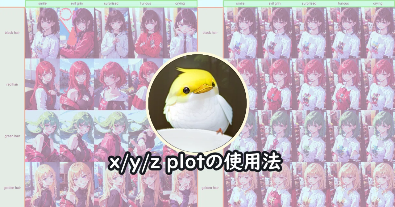 グリッド表】x/y/z plotの使用法【結果を表でまとめて】｜はかな鳥