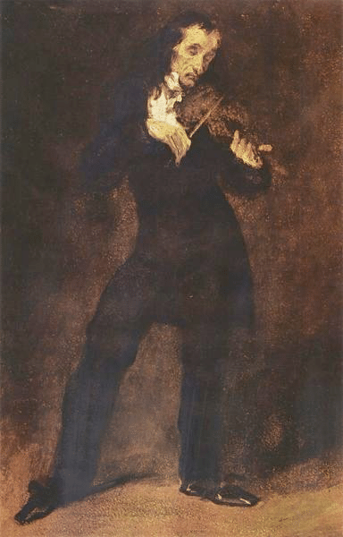 ピアノを弾くフランツ・リスト』ヨーゼフ・ダンハウザー 、1840