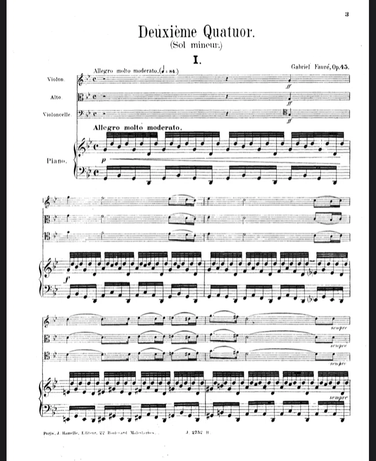 覚書】ブラームスのピアノ四重奏曲第一番をどう弾くか: サン=サーンス