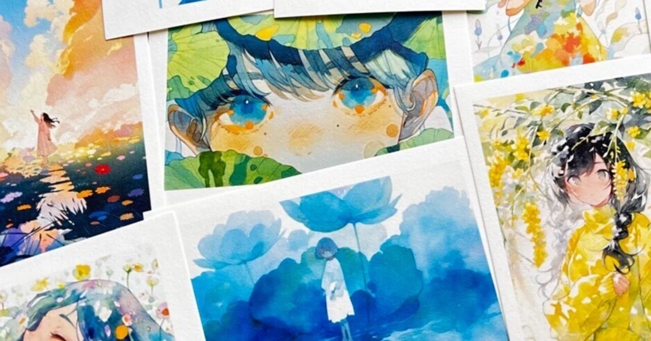 AIで作った水彩画を和紙にプリントすると本格的なアートになる｜いすむ