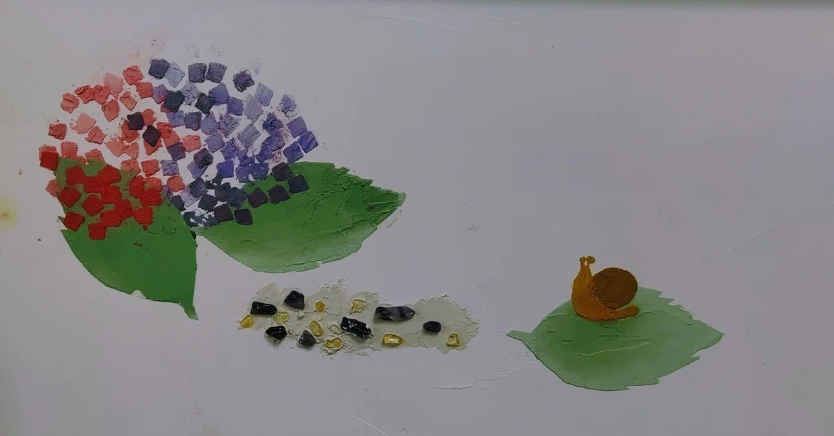 漆喰DIY? 壁に紫陽花の花が咲きます こんなに自由に絵が描けるなんて 
