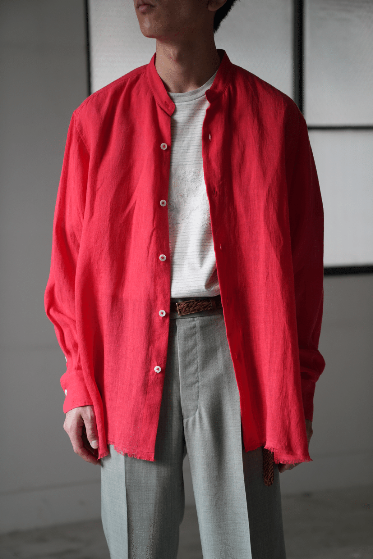 maatee&sons 強撚LINENガーゼBANDカラーSH MAATEE&SONS -Band Collar SH 裾Cut- | twelve blog