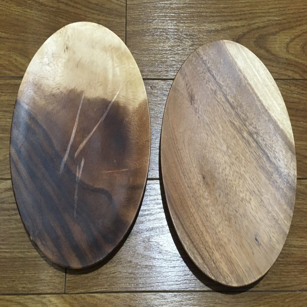 傷が入ってしまった木製皿。修繕すると見積価格はこんな感じです。岡崎