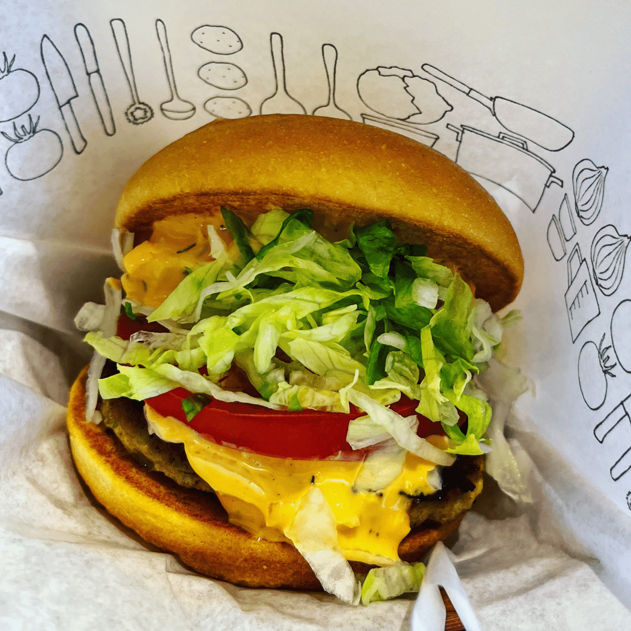 モス野菜バーガー🍔 野菜バーガーにすることで、ダイエット中