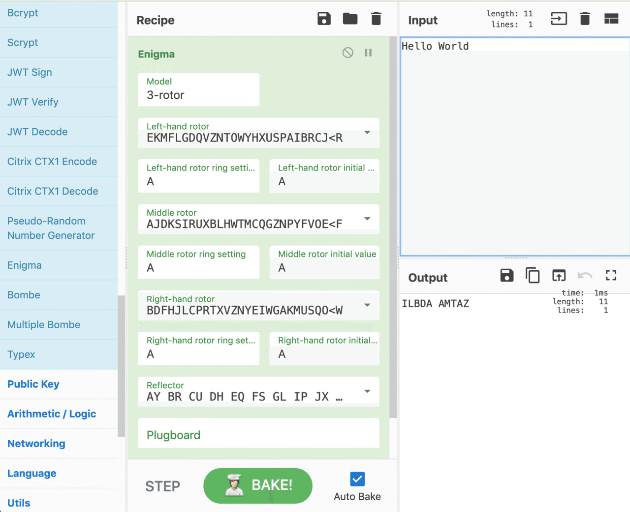 GCHQが公開したEnigmaエミュレータで暗号化・復号化してみた｜unknown protocol