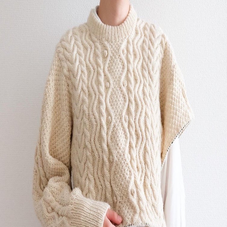 白いアランニットの記録 【 ③ネック〜袖 】 | オリジナルアランニット