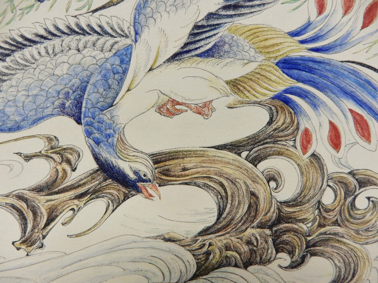 【2024新春福袋】 今日は一日オナガドリを描いていました。群盲評象も準備進めてい 絵画