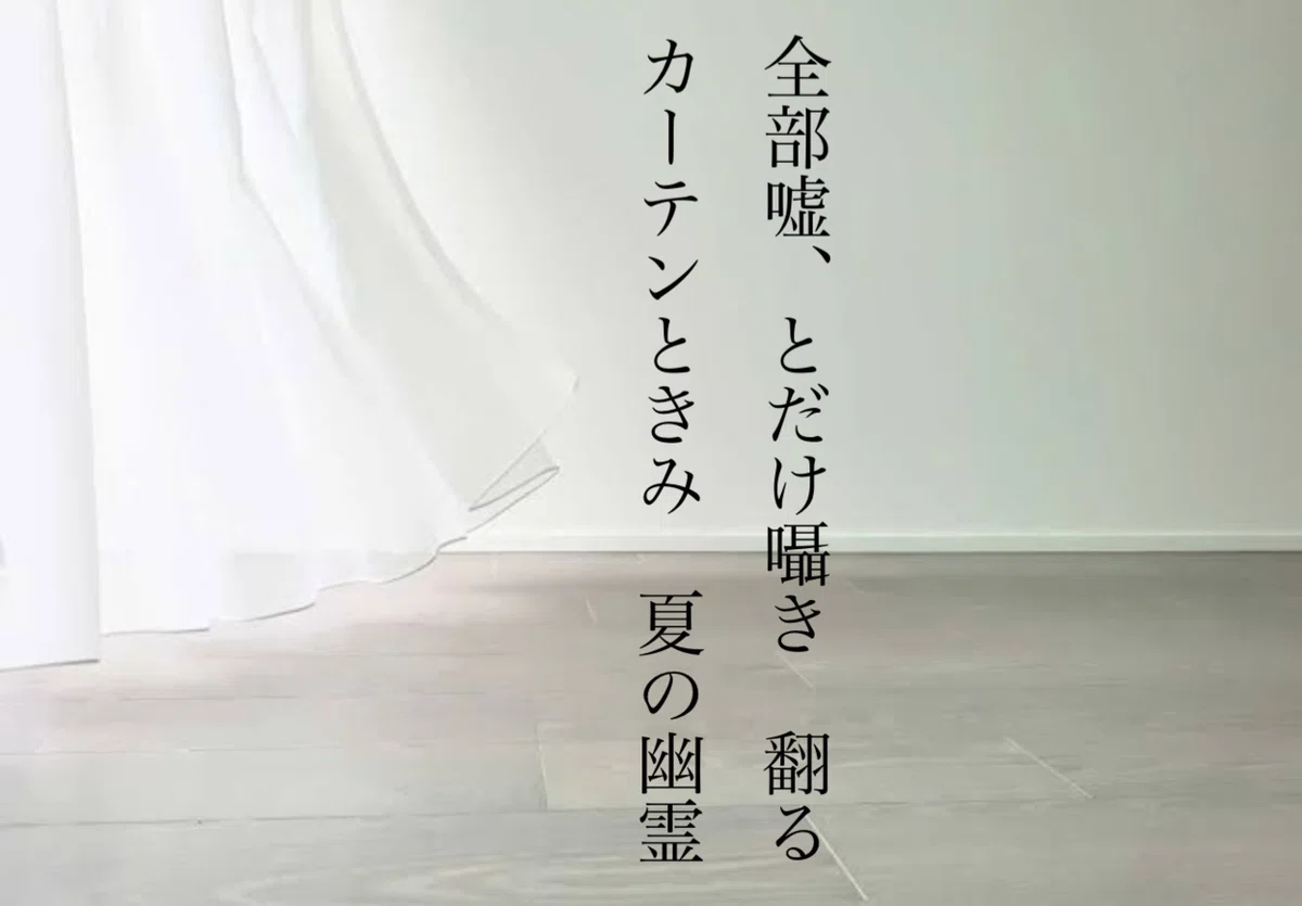短歌『全部嘘、とだけ囁き翻るカーテンときみ夏の幽霊』|あい