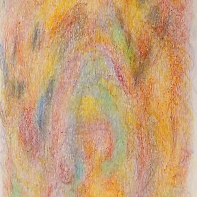 パステル画 バラ園の館（パステル画）