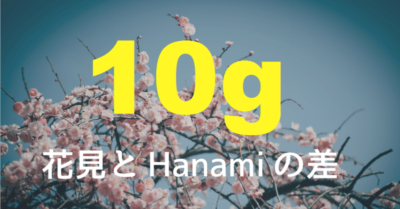 日本の花見と英語のhanamiは何が違う 10g違うという話