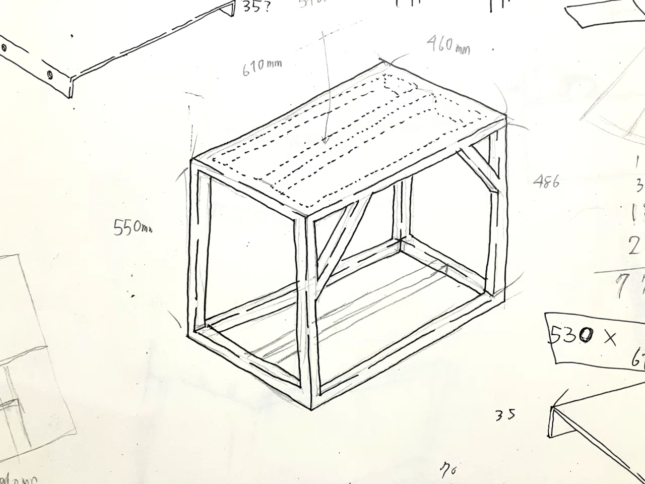 4鉄製水槽台の設計図を作る。｜もぐりうむ_もぐ