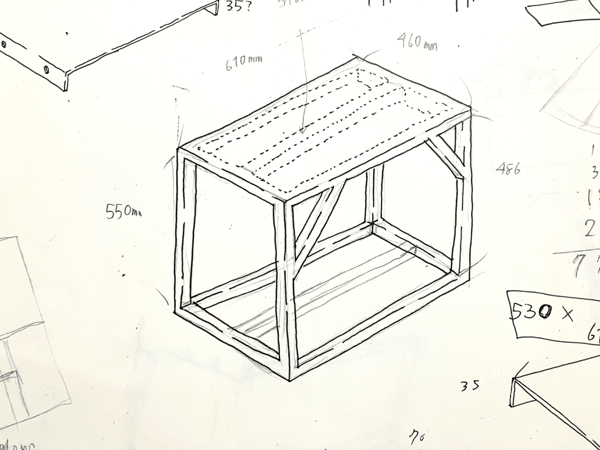 たくやさん　オーダー品　角パイプ水槽台 たくやさん オーダー品 角パイプ水槽台 4鉄製水槽台の設計図を