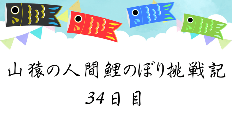 【山猿の人間鯉のぼり挑戦記34日目】