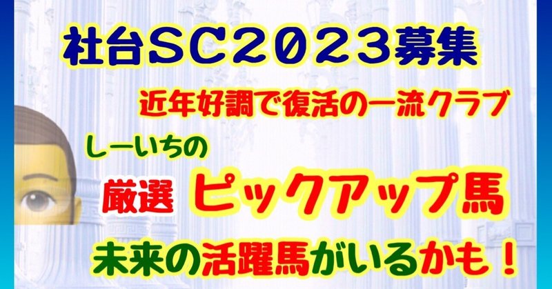 2023社台サラブレッドクラブ募集馬の中からしーいちのピックアップ馬です🙂