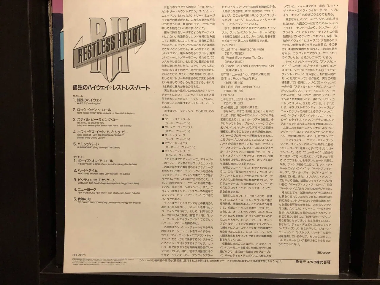 孤独のハイウェイ／レストレス・ハート ('86)｜Takeshi Tada