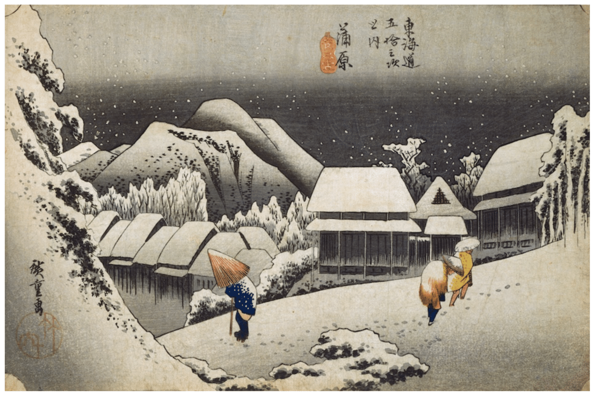 雪の華 絵画原画 浮世絵模写】Snowy Stroll:夜之雪|m_kino