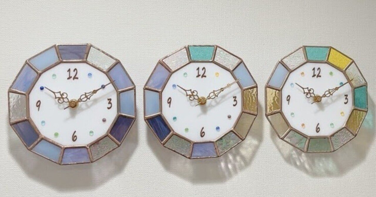 ステンドグラス三連時計 つながる時計 結婚式贈呈品に｜田畑悟史