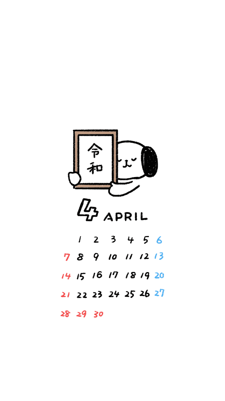 4月の待ち受けカレンダー Dhara Note