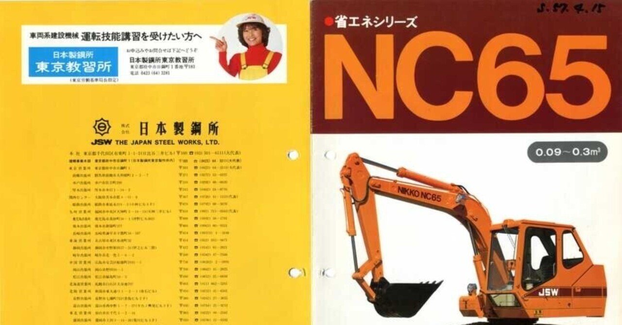 日本製鋼所 ○省エネシリーズ NC65｜建設機械化ライブラリー
