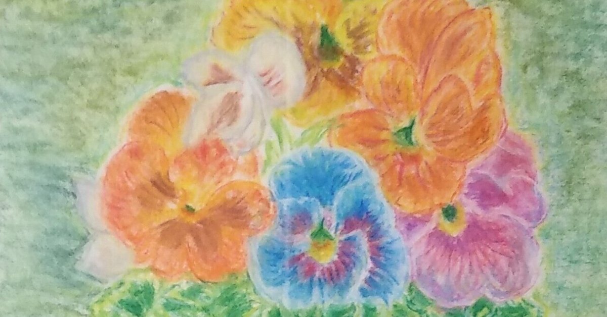 【模写】絵画　岡鹿之助　油彩3号　パンジー　静謐な花の美しさ　品な色調　W39 模写】絵画 岡鹿之助 油彩3号 パンジー 静謐な花の美しさ 品な