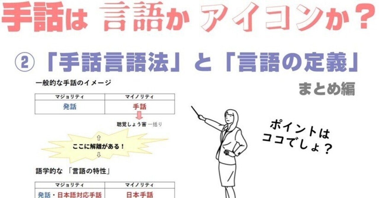 手話は「言語」か「アイコン」か? ②「手話言語法」と「言語の定義」まとめ編 ※ここから読んでもOK