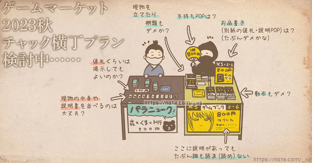 ゲームマーケット2023秋「チャック横丁プラン」にて出展検討中……(2024 