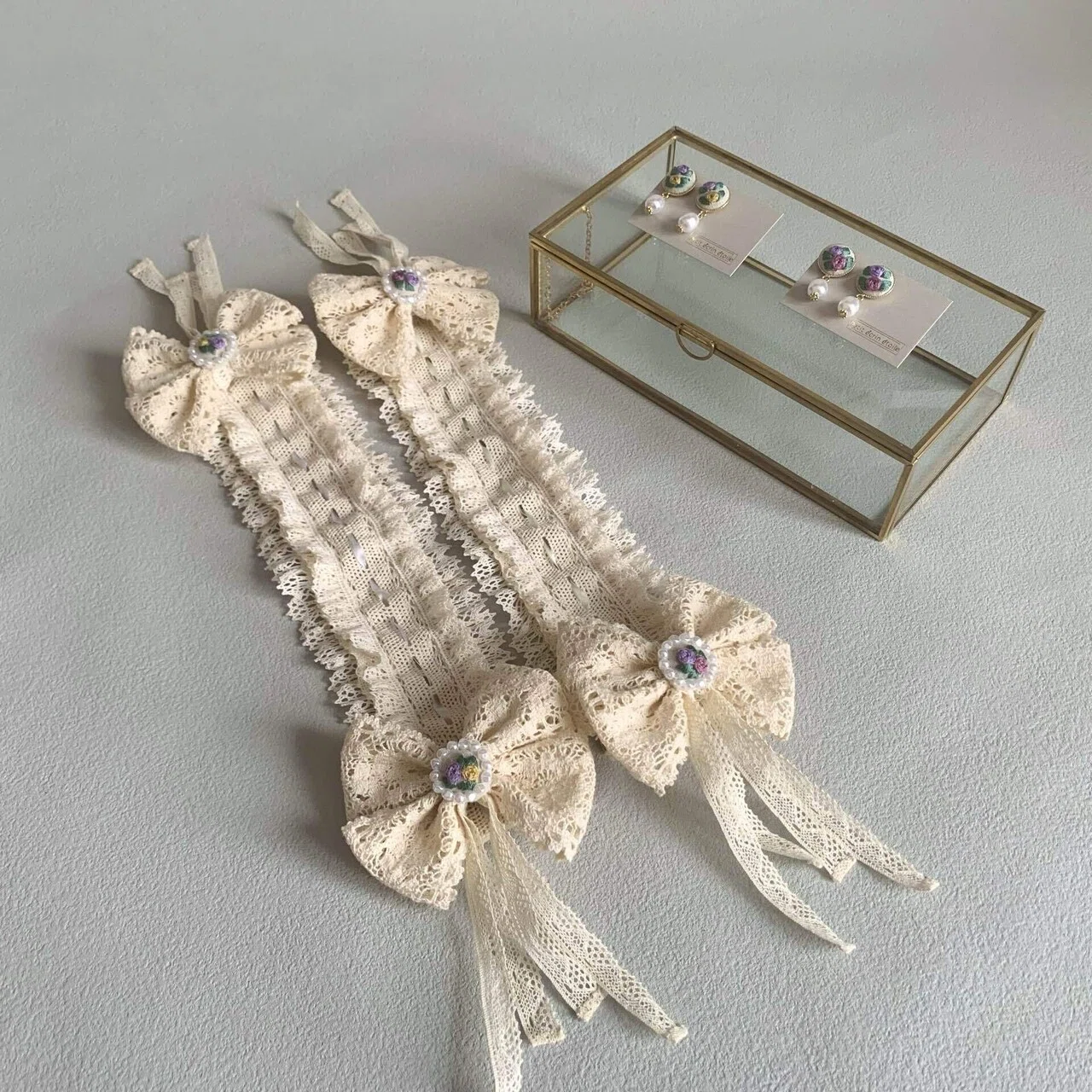 SOLD〜＊小さなレースリース　紅茶染めカラー＊〜 rose milk シリーズについて｜eri＊プチエクランエトワール