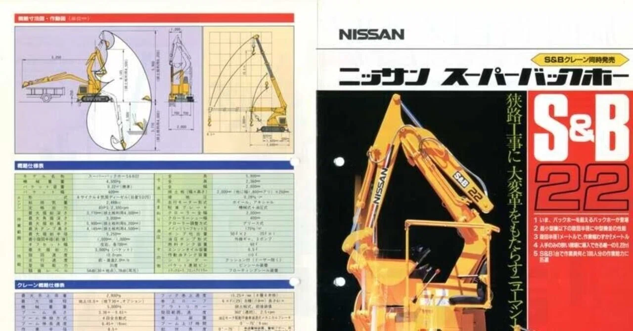 日産機材 ニッサン スーパーバックホー S&Bクレーン同時発売 S&B 22 狭