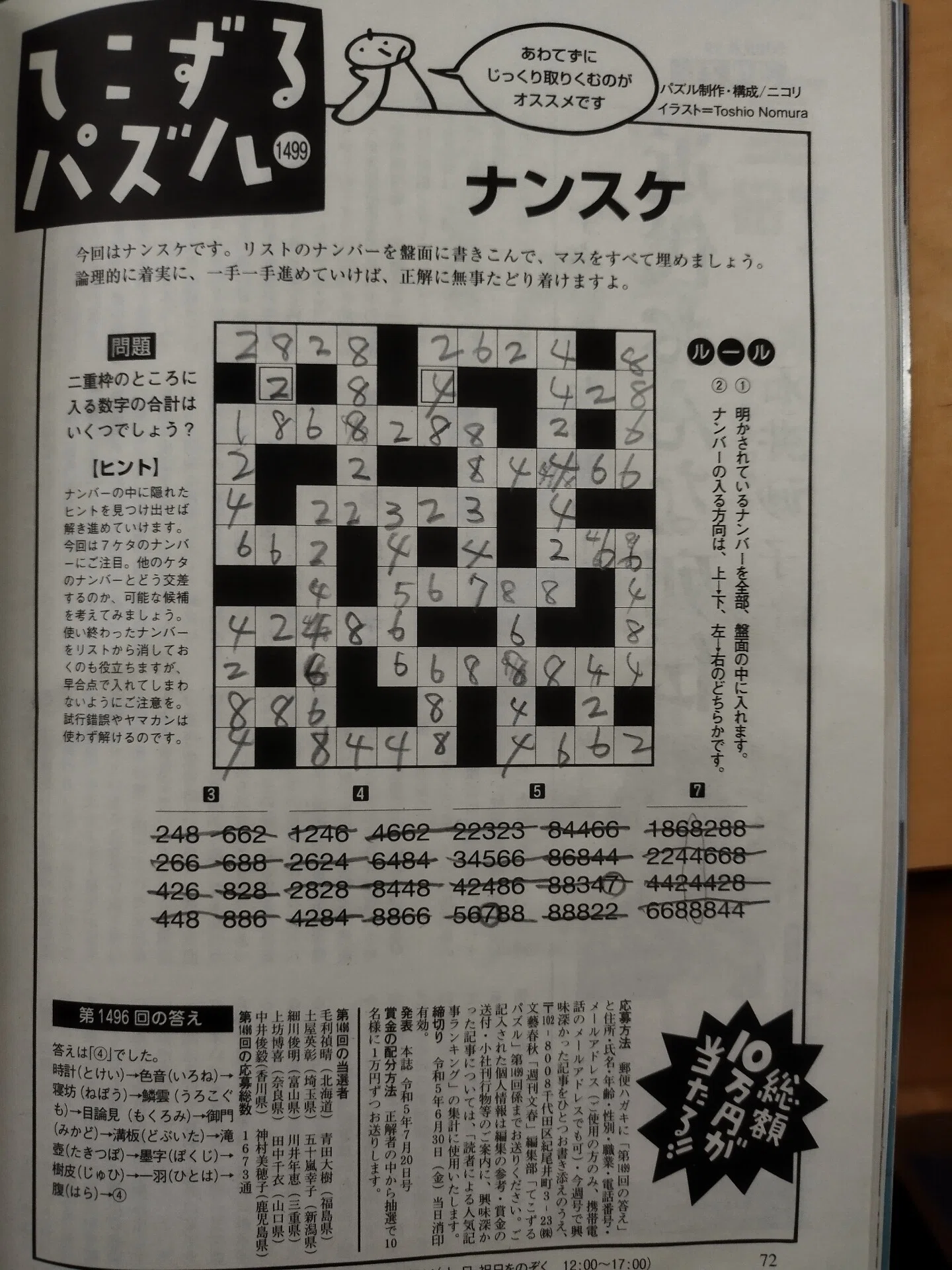 てこずる パズル ナンスケ｜矢口敬