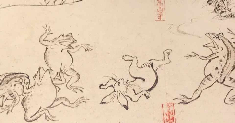 座るウサギの戯画その2 ダ鳥獣戯画