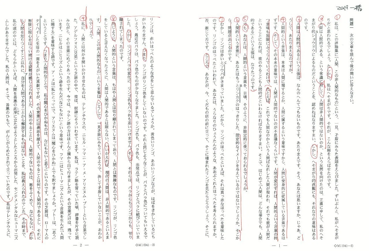 2019一橋大学/国語/第一問/解答解説｜国語王☠️