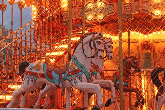 メリーゴーランドで使われていた木馬 メリーゴーランドで使われていた木馬