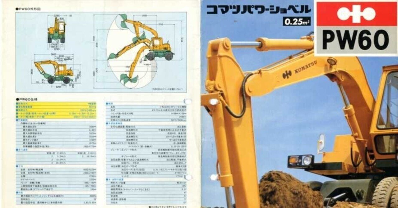 コマツ PW60 パワーショベル 小松製作所 PW60 コマツパワーショベル 0.25m3 新製品｜建設機械化