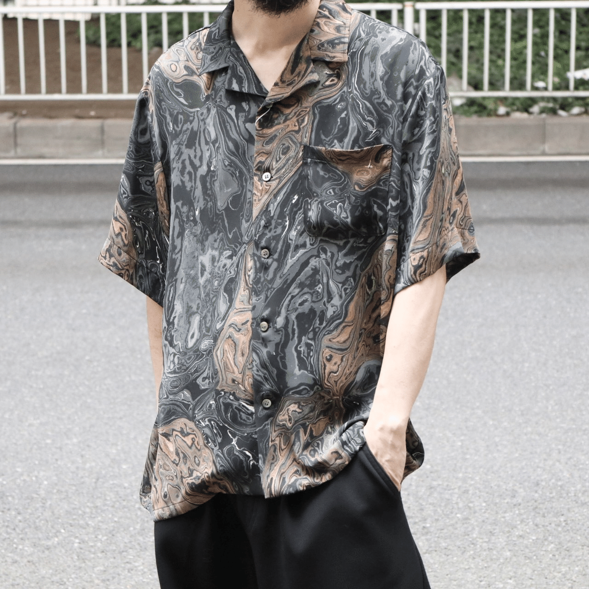 Pas deux Pareils 京都マーブル パ ドゥ パレイユ 長袖ブラウス Pas deux Pareils 京都マーブル パ ドゥ パレイユ 長袖ブラウス