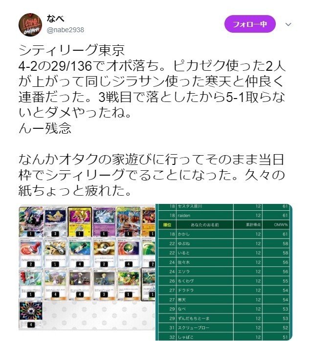 4/7 ジラーチサンダーUB デッキレシピ＆解説 シティリーグ秋葉原