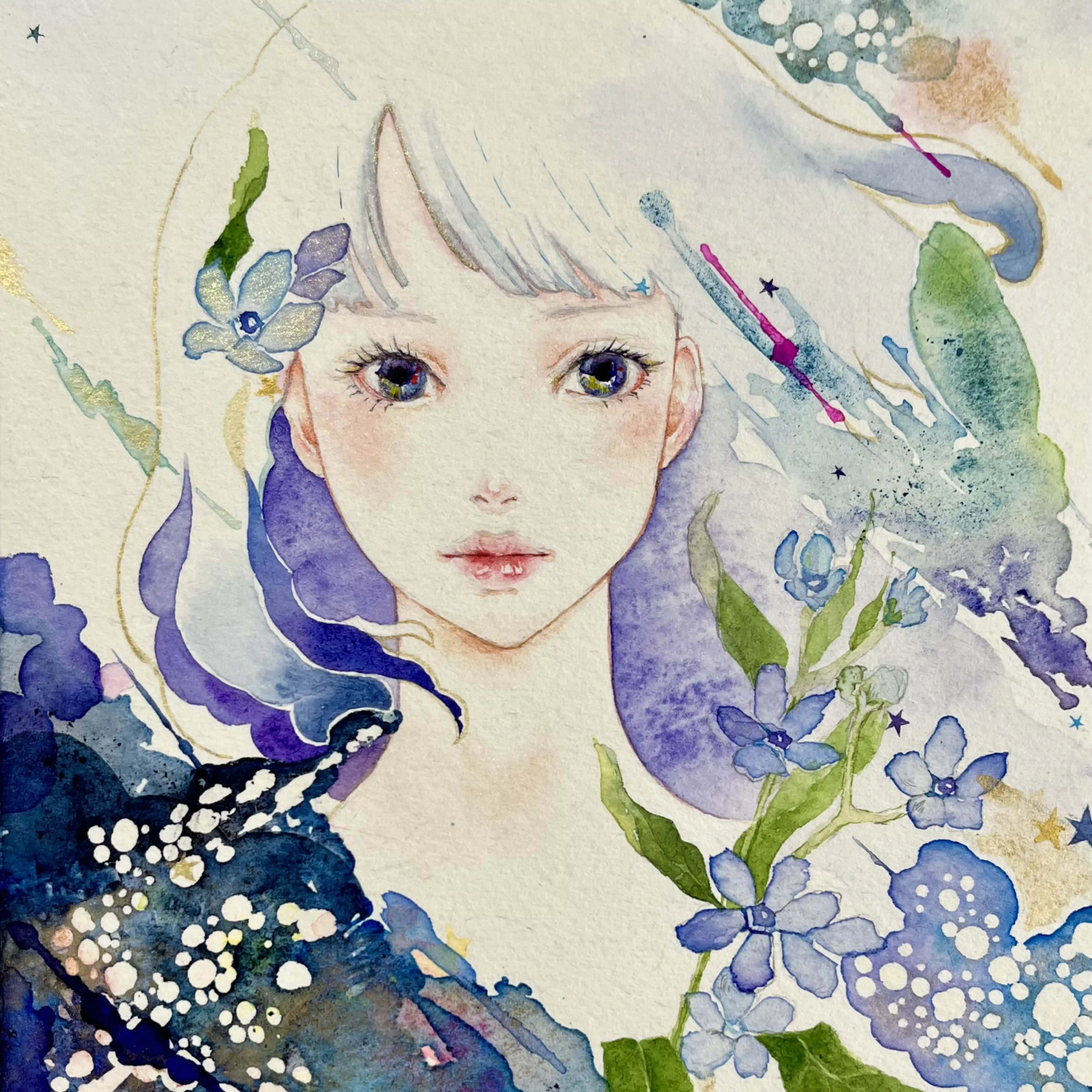 水彩で描く現代美人画・イラストレーター sioux(スー）｜note