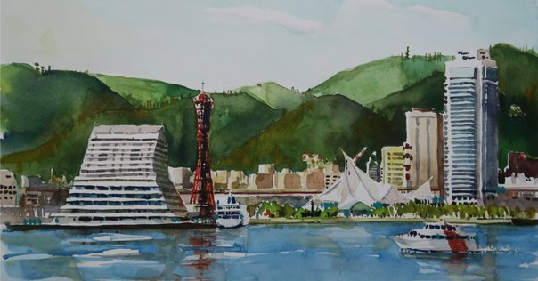 横浜みなとみらい21 界隈/海辺の水彩画|海の音 - umi no oto - by FURUNO 横浜みなとみらい21 界隈/海辺の水彩画|海の音 - umi no oto - by FURUNO