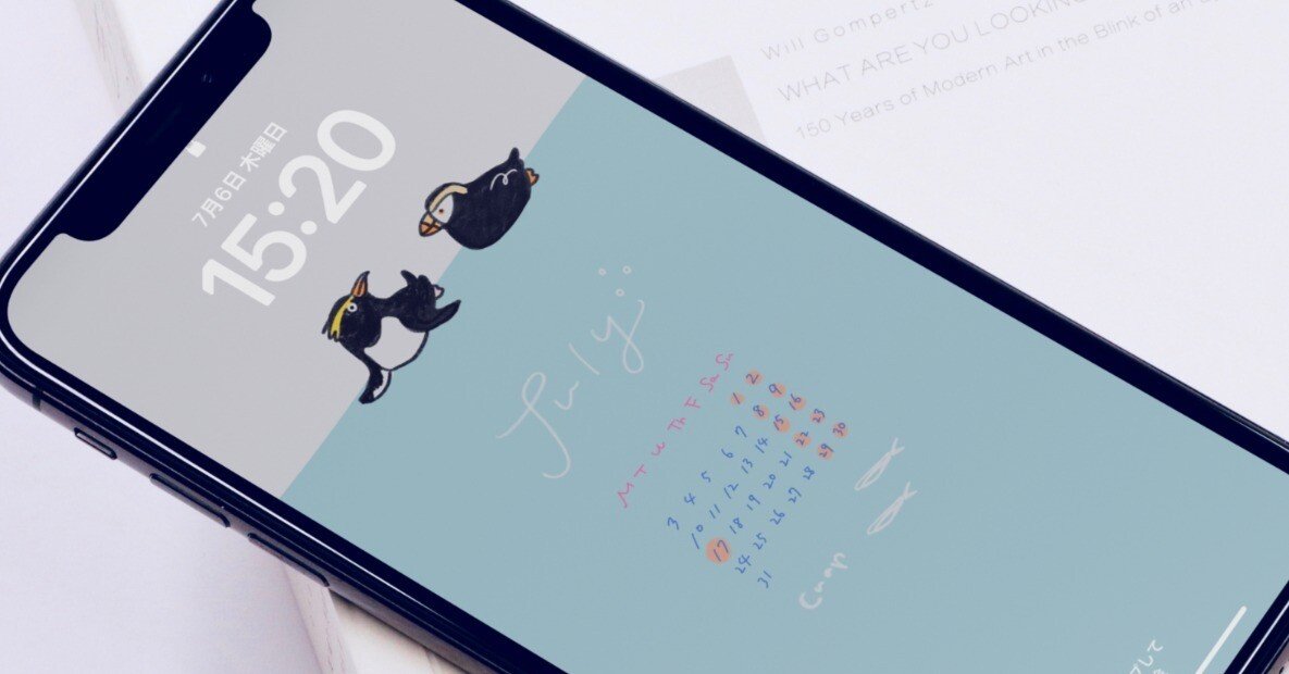 デバイス用壁紙7月【イワトビペンギン×エトピリカ】｜チナップ