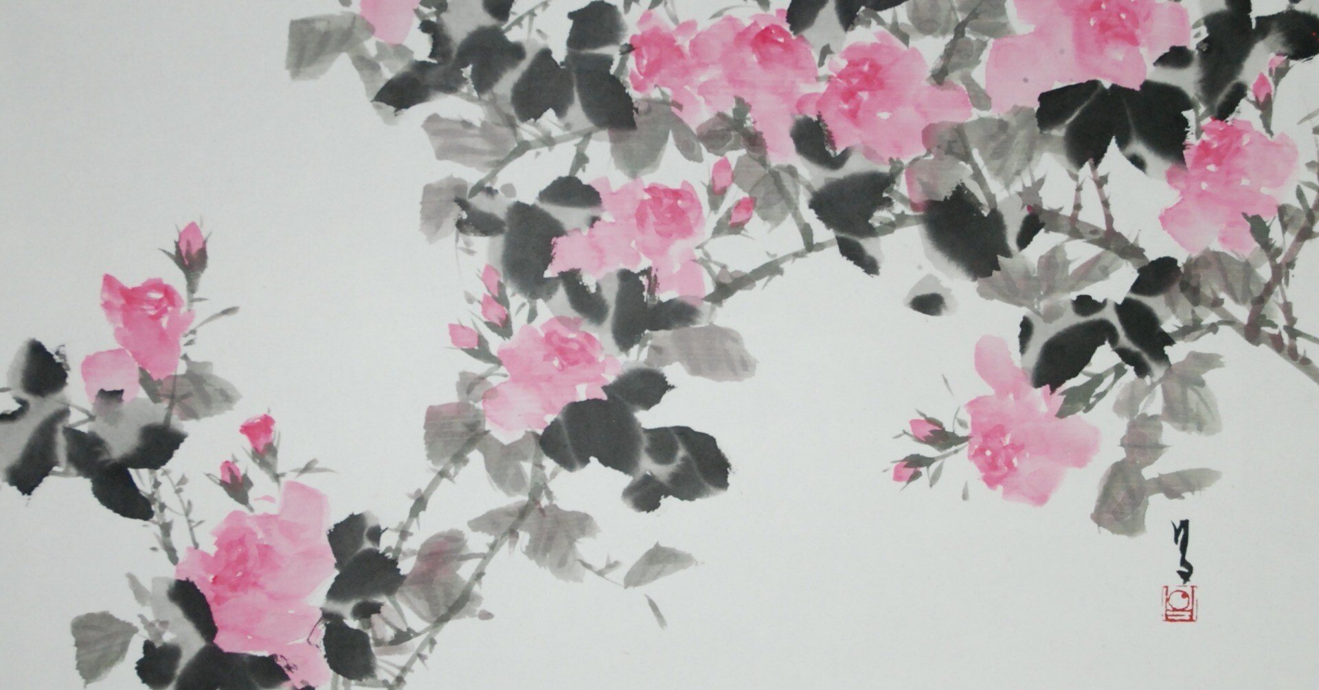 水墨画　蝶戀花 23052d367db0fa2dab4dd42b072384