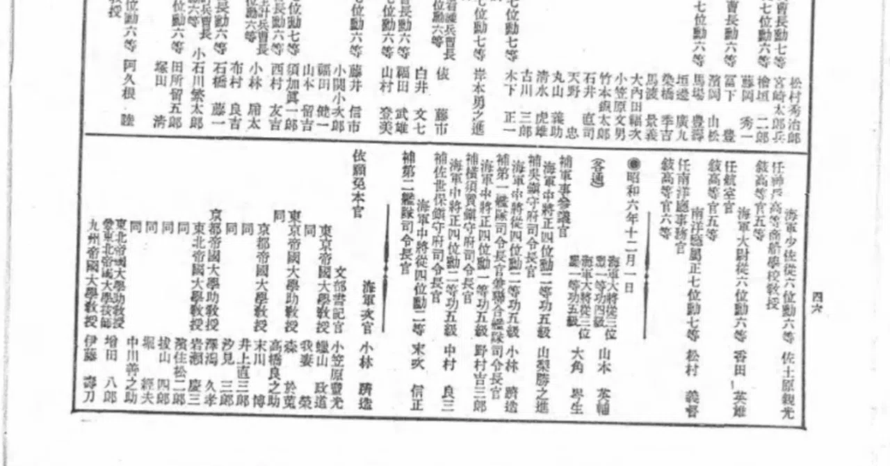 海軍軍人の辞令 - 小林躋造を例にとり｜三十一提督(みそひとていとく)