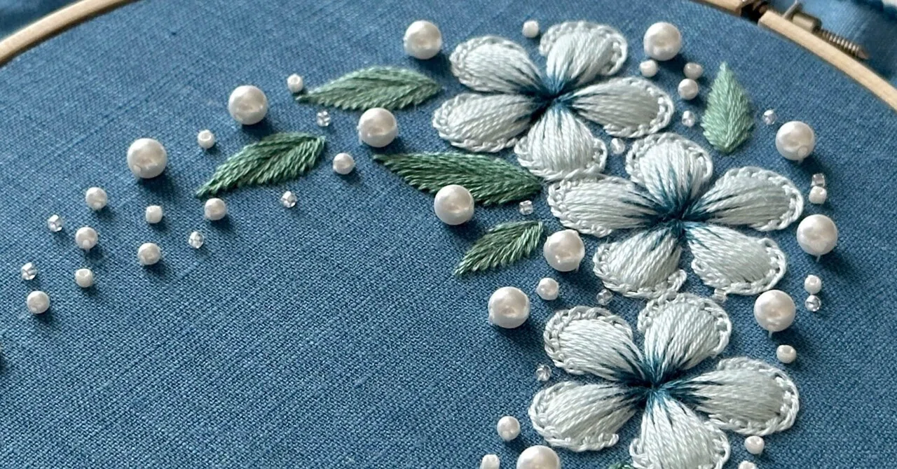 刺繍とパールの相性が良すぎる｜はなこまち/刺繍作家