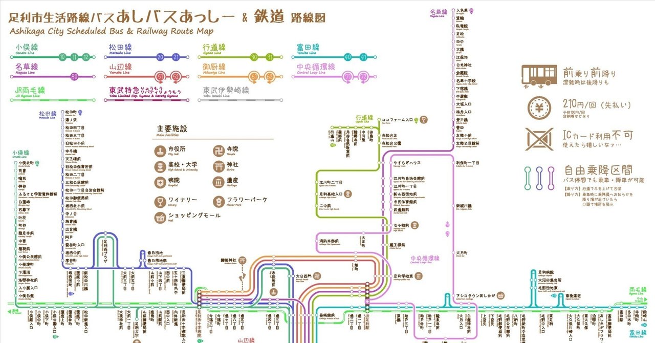鉄オタ目線で作るバス路線図】ver.2023.06.01 足利市 生活路線バス
