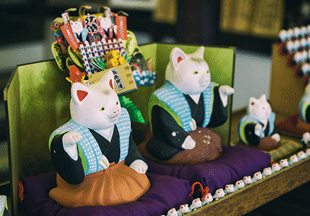 住吉大社　招福猫　中猫　郷土玩具　縁起物　土人形　初辰猫　商売繁盛　家内安全 ねこれくと 招き猫 初辰猫
