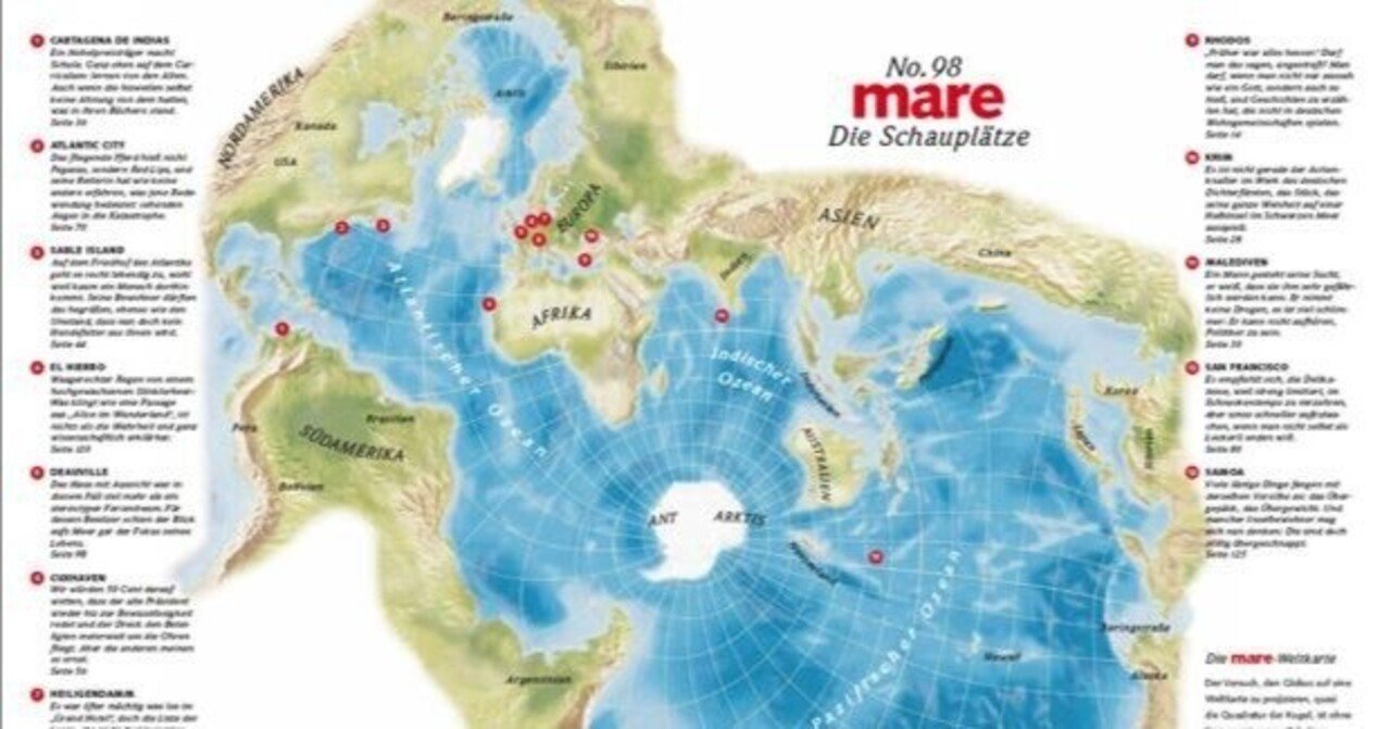 海は1つ - スピルハウス図法（Spilhaus World Ocean Map ）｜篠澤裕介