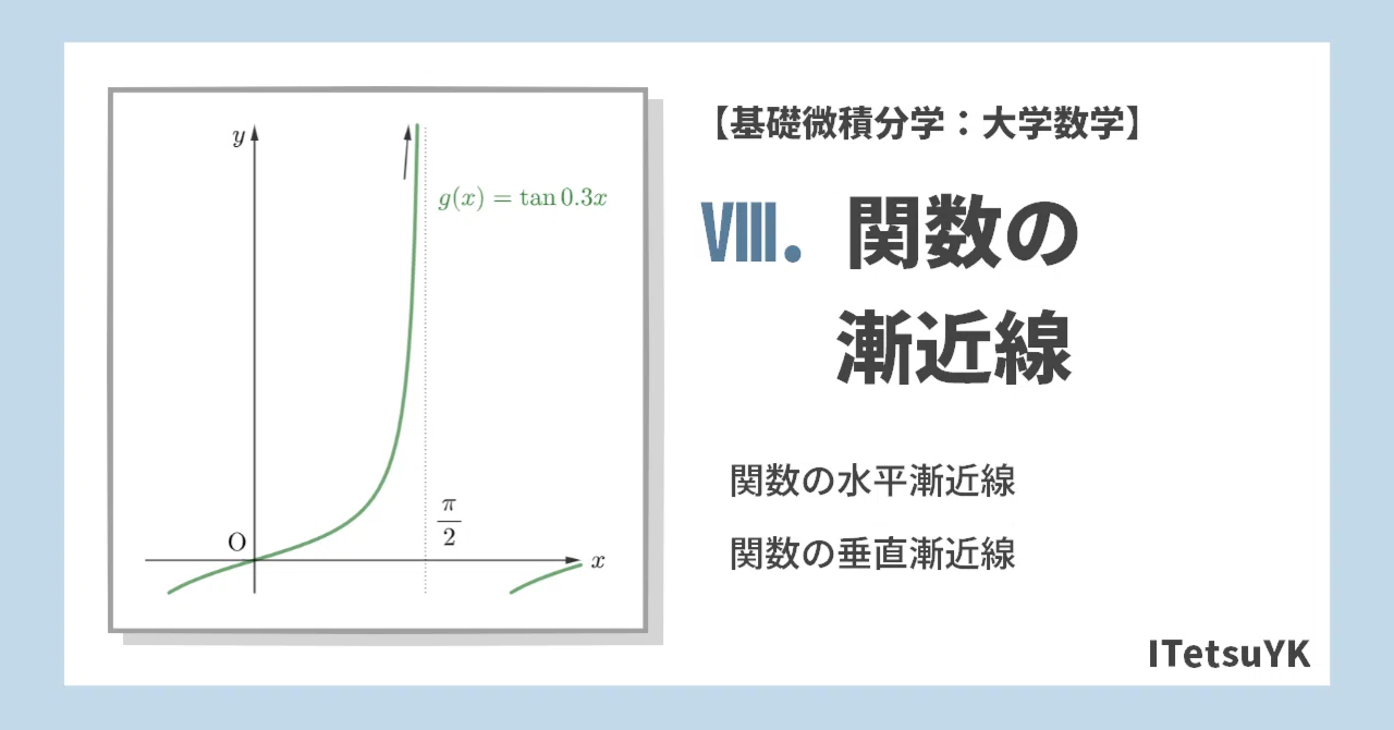 Ⅷ. 関数の漸近線【基礎微積分学：大学数学】｜≡