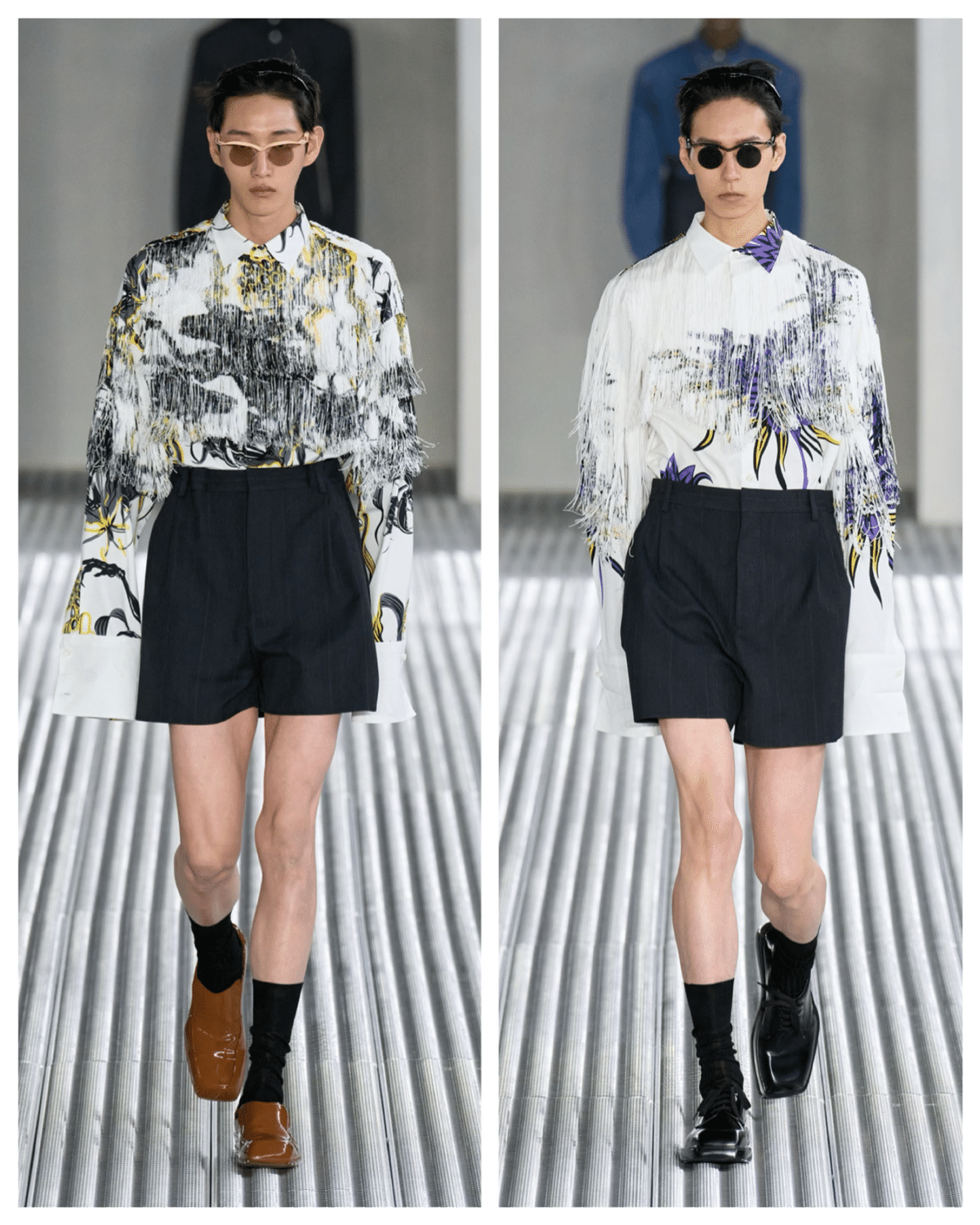 プラダ　PRADA ダリア柄　キュロット 9. PRADA MEN'S SUMMER 2024 コレクションレヴュー｜羽生健太郎