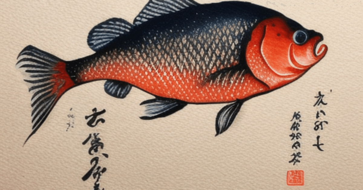 7月22日の水槽「試作 浮世絵・水墨画風の魚たち」｜栄、覚え
