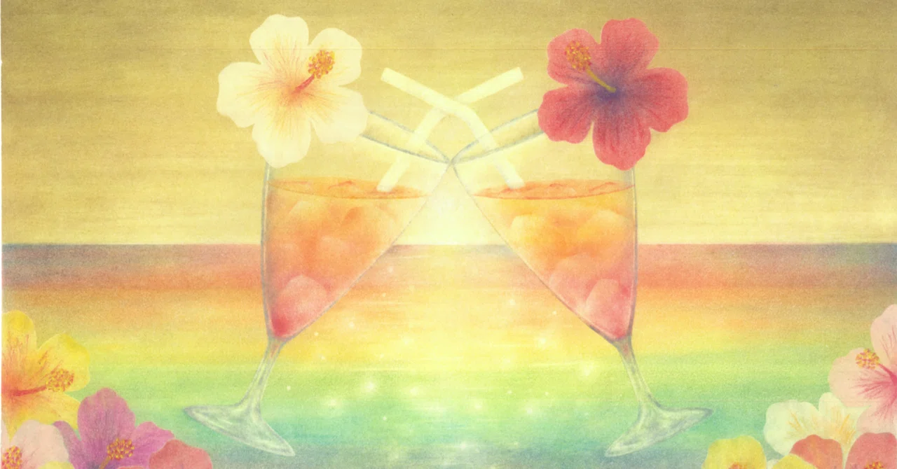 パステルアート 『虹色の休日』｜KAORI